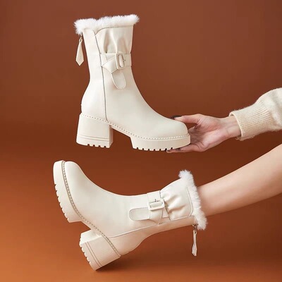 2025冬季新款雪地靴加绒保暖棉鞋