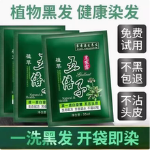 五贝子植物染发剂一洗黑纯官方正品自然黑不沾头皮男士专用染发膏
