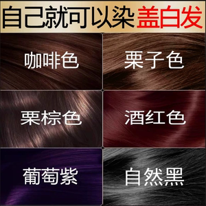 植然魅中华禅洗染发剂自己在家染发官方店白转黑纯栗棕葡萄紫植物