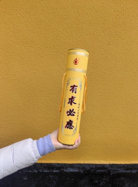 普陀山有求必应320mm×3mm檀香竹香金观音