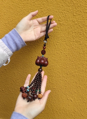 普陀山黑檀木莲花挂件车内装饰车内挂饰车内装饰品车内装饰品