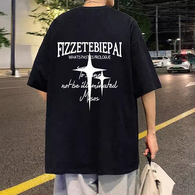 港风潮牌高街美式短袖T恤男夏季2025新款宽松半袖ins重磅衣服体恤
