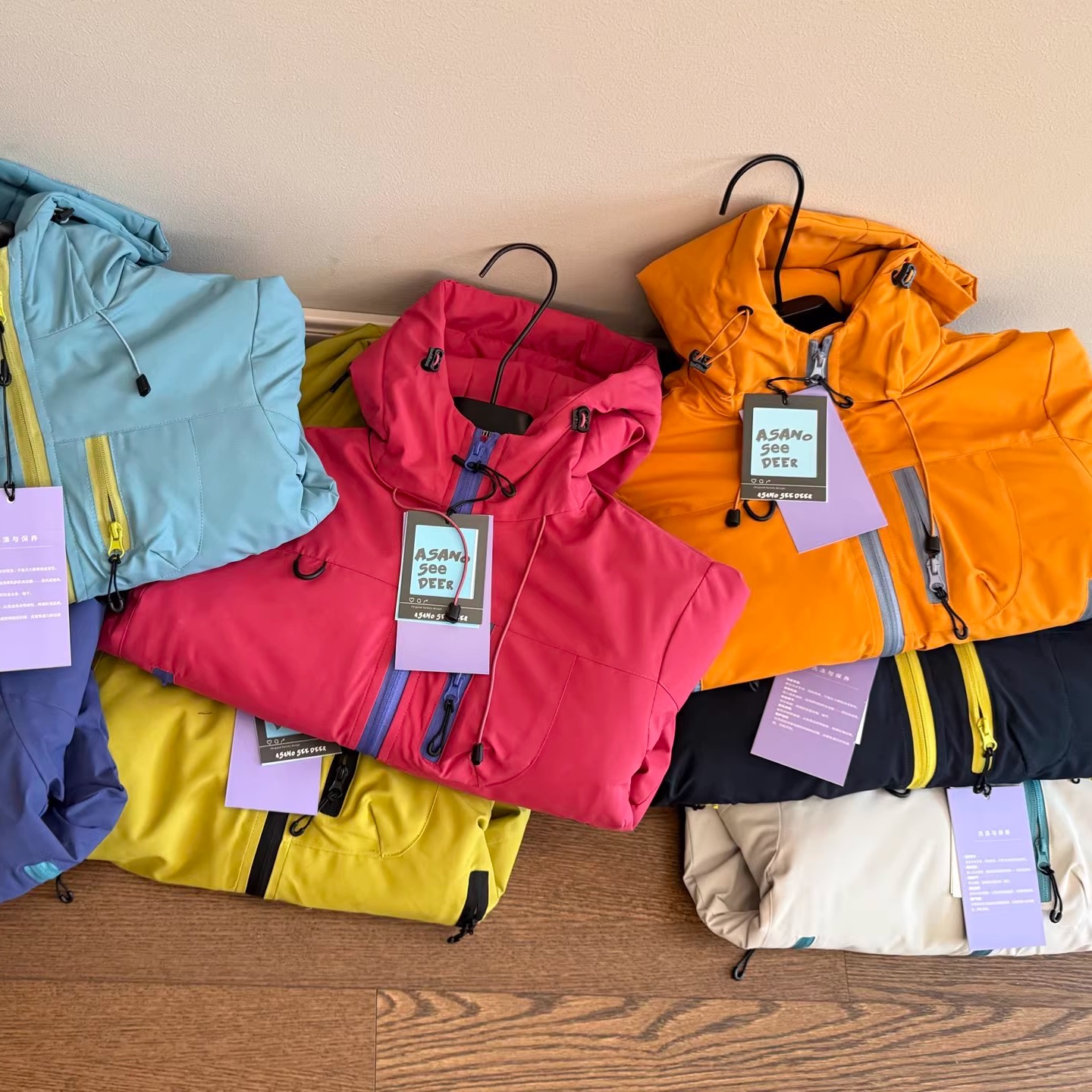 儿童多色保暖连帽棉服外套