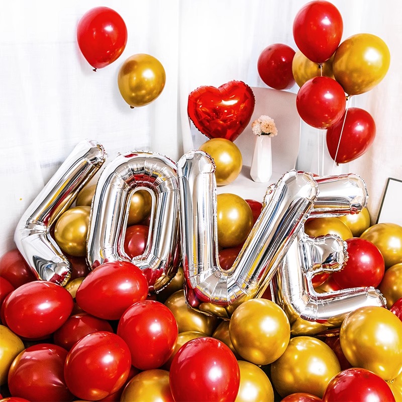 结婚房装饰LOVE铝膜爱心气球女朋友生日求婚表白婚礼婚庆布置用品