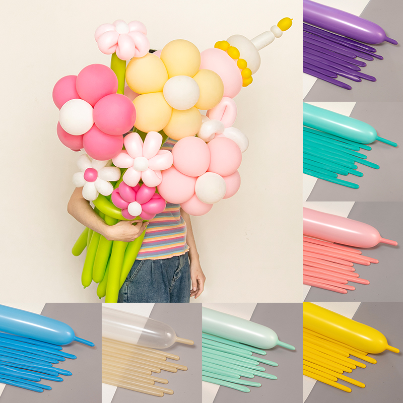 加厚小太子260魔术儿童生日装饰马卡龙长条形无毒气球造型花束diy