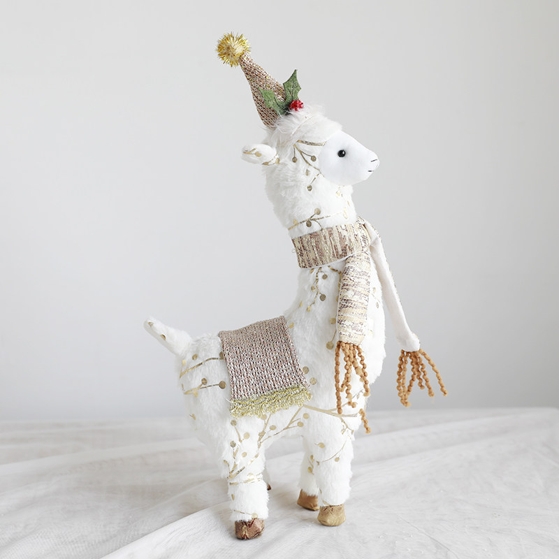 柔蓝若婷桌面布置铁艺鹿拉车摆件场景装饰品平安夜家用圣诞树道具