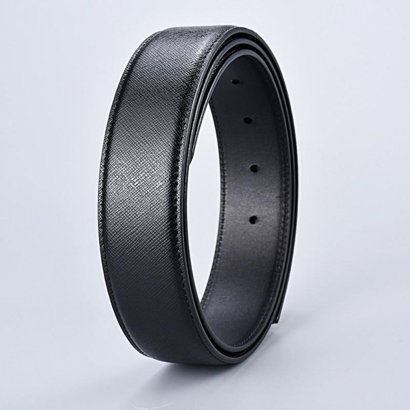 无头皮带男士十字纹皮带条