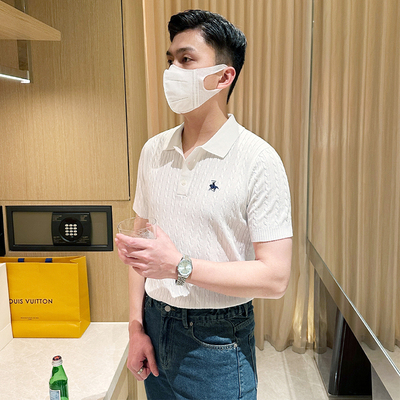 夏季高级商务修身上衣短袖polo衫