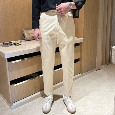夏季时尚帅气高级纯色休闲九分裤