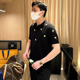 夏季 新款 冰丝针织衫 轻奢小蜜蜂刺绣翻领修身 短袖 男 男士 t恤polo衫
