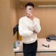 时尚 高级纯色修身 帅气男士 老钱风男装 内搭针织衫 秋冬新款 毛衣男款