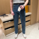 新款 长裤 休闲高级感男士 子韩版 秋季 复古水洗蓝直筒牛仔裤 裤 时尚 男
