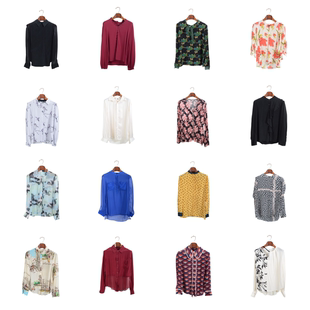 vintage古着女装 真丝桑蚕丝连衣裙名媛风碎花印花裙子真丝GG 夏季