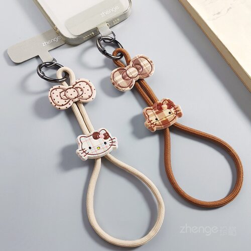 卡通可爱猫咪手机挂绳女手腕短款