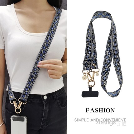 手机挂绳斜挎可调节挂脖两用绳ins户外出行宽版背带绳子旅游逛街登山布带手机绳结实防丢防掉手机壳通用