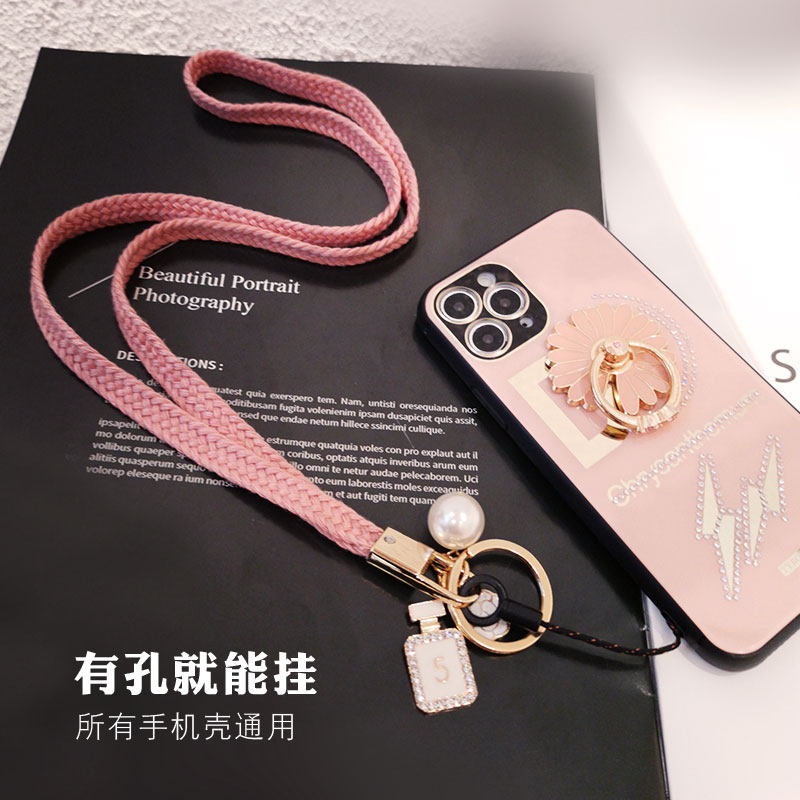 手机挂绳女款挂脖挂件oppovivo潮