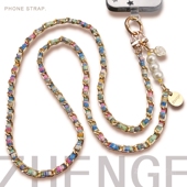 手机挂绳女士斜挎长款 小香风金属扭链子独特好看小众精致高级感户外便携旅游行逛街包包链电话套壳肩背带新款