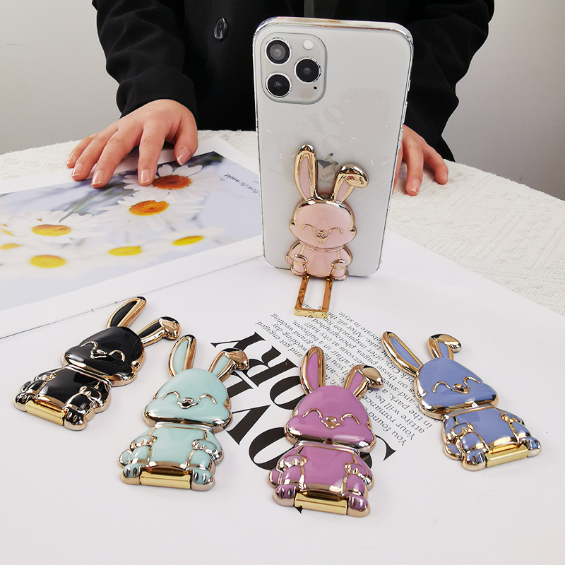 卡通兔子手机壳支架可折叠超薄