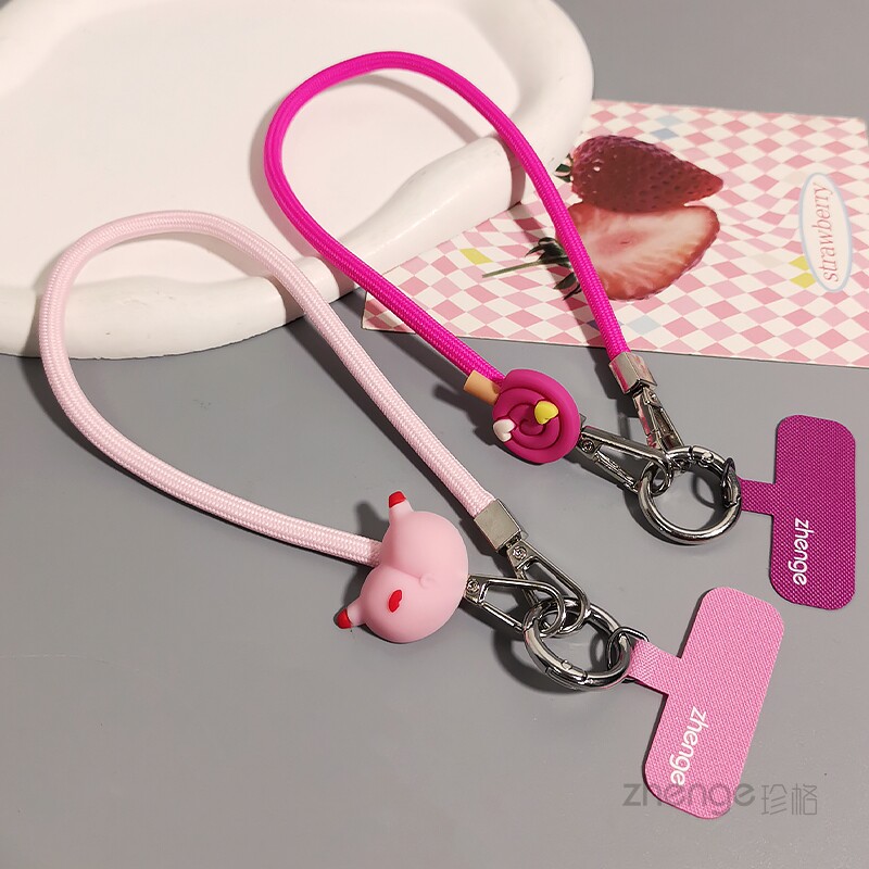 手机挂绳女手腕短款卡通挂扣编织绳户外旅游登山绳防丢钥匙扣逛街防盗手提链带子小清新手机壳挂件吊绳新品