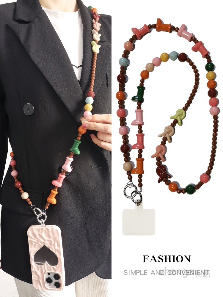 手机挂绳斜挎款靴子珠串珠挂炼夹片式手机壳通用挂脖款背带绳背炼,3C数码配件,手机挂件/手机链,淘宝优惠券,粉丝福利购,淘宝优惠卷