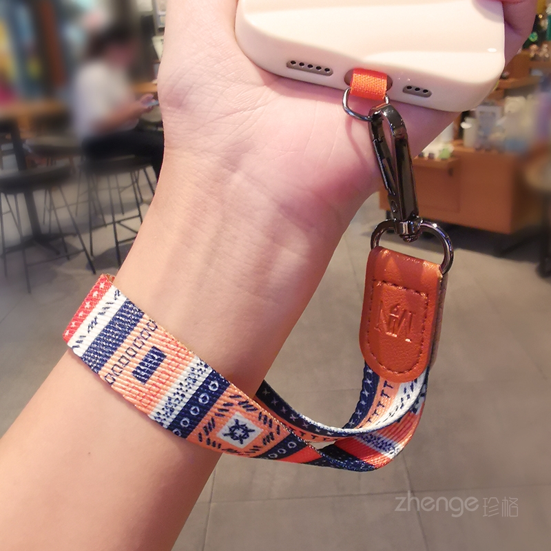 手机挂绳手腕短款宽布带子