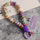 手机挂绳女手腕卡通可爱精致手工编织绳串珠包包挂件饰品短款 户外旅游出行防丢手提链带子电话套壳手机挂链新