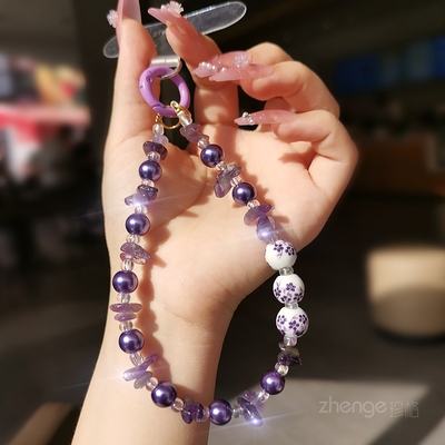 手机挂链女手腕式串珠链饰挂件
