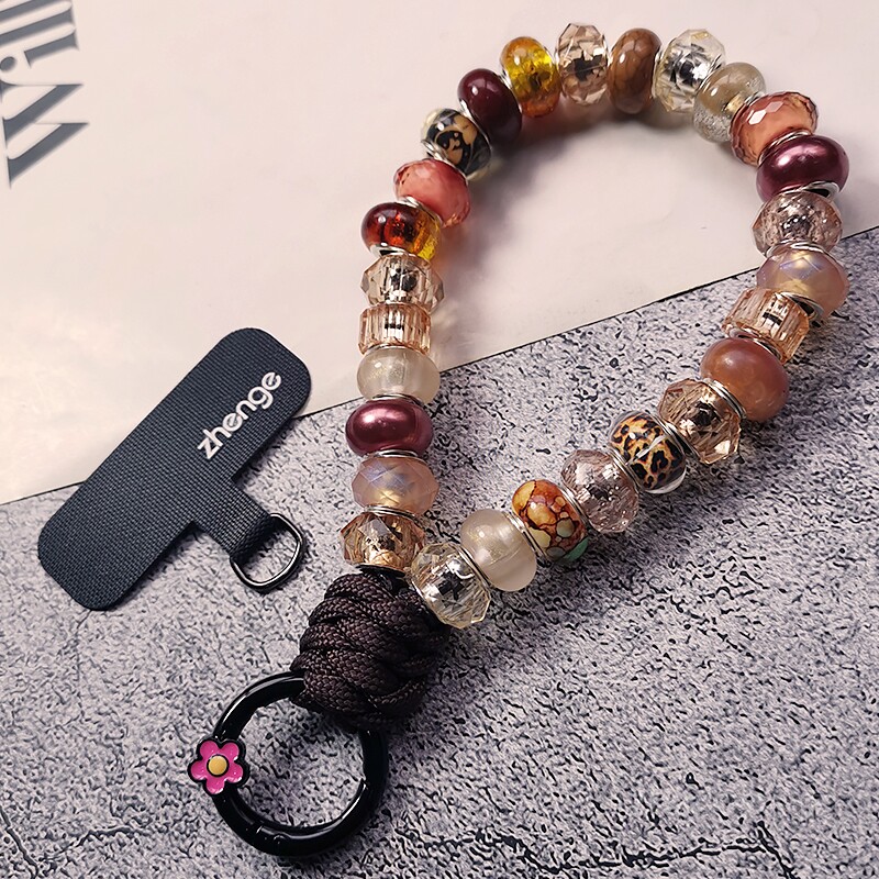 手机链串珠挂件手腕绳ins女精致手工饰品超好看轻奢小众精致高级感短户外旅游行防丢套壳手机挂绳子原创新款