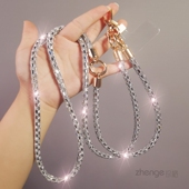 百搭新品 手机挂绳女斜挎超好看闪钻亮片肩背带可挂脖长款 包包链多功能户外旅游出行手腕绳防丢手提链带壳时尚
