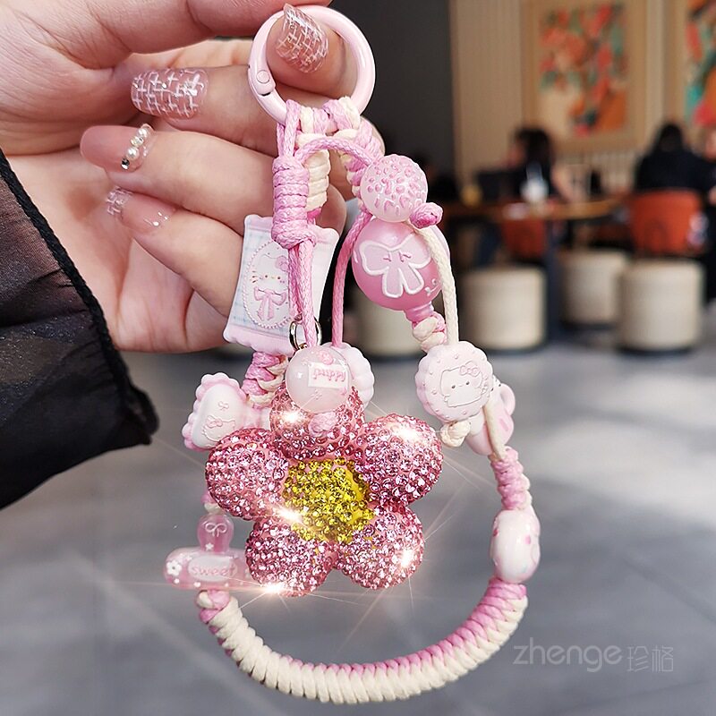 手机挂绳卡通可爱猫咪挂件少女心甜妹酷ins风小众高级感短款手绳挂包钥匙扣吊坠饰户外旅游行防丢手提链新品