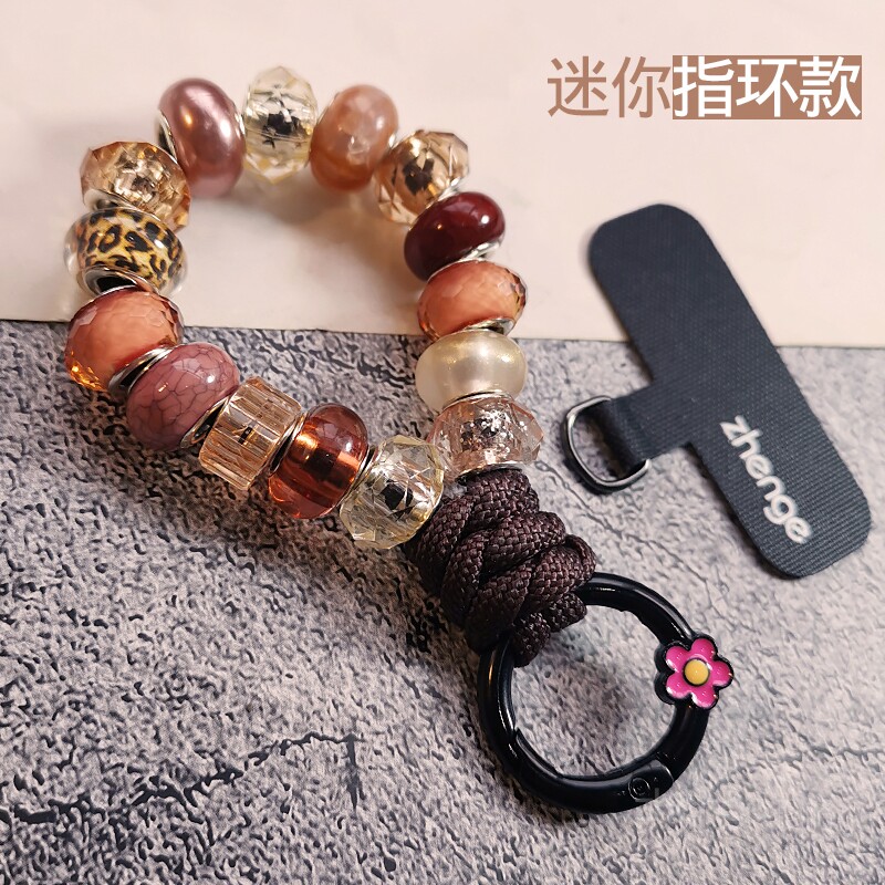 指环手机链挂绳ins女士包包挂件串珠小众精品手工编织壳套吊坠饰品户外旅游行防丢拇指手机链子高端原创新款