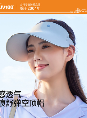 台湾UV100防晒帽子女款2026新款防紫外线蛋卷帽空顶鸭舌帽25538