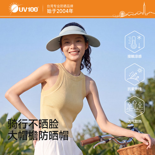 UV100大帽檐轻盈透气防晒空顶帽