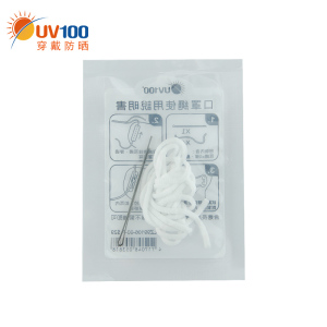 台湾UV100专业防晒口罩替换绳1条便捷实用轻盈弹性配套棉绳99106