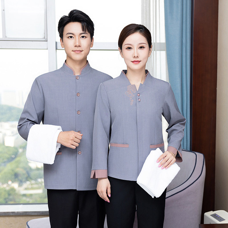 物业保洁员工作服长袖女酒店宾馆客房商场清洁工阿姨PA制服秋冬装