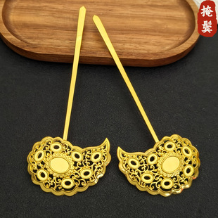 亿簪饰品DIY新款明制狄髻祥云发簪古风汉服头饰发冠配饰材料配件