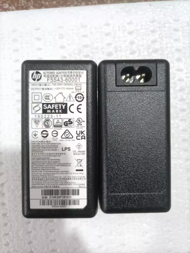 HP惠普22V 455ma打印机电源适配器F5S43-60001 60002