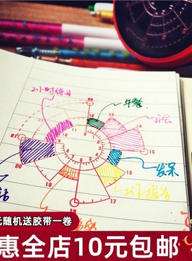 12/24小时印章Chronodex印章时间饼图创意手帐diy专用时间轴印章