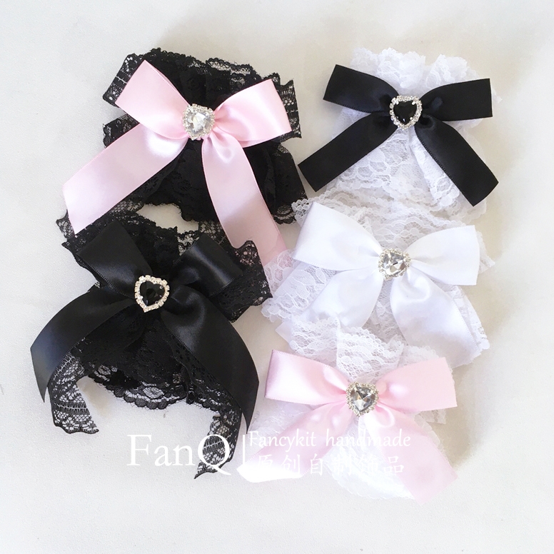 日系蝴蝶结爱心水钻手袖手环