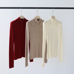 入秋高级感穿搭设计感假两件羊毛混纺针织衫半高领内搭打底衫毛衣