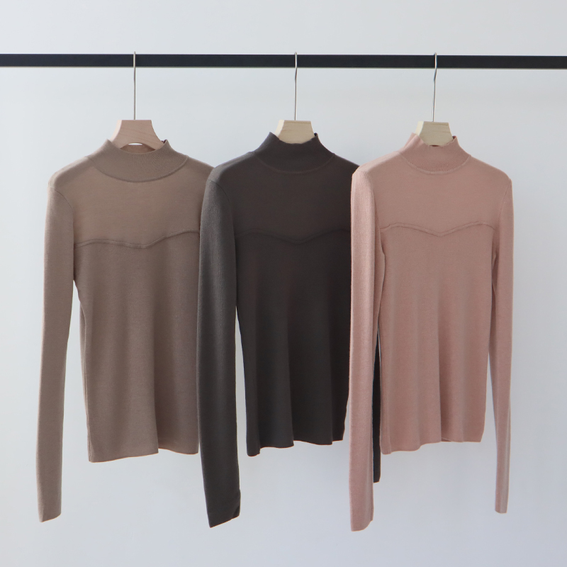 羊毛混纺设计感针织衫秋冬打底衫