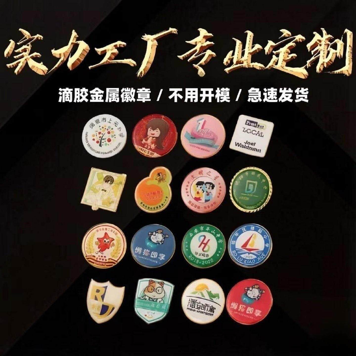 金属徽章定做会徽司徽胸针定制滴胶校徽班徽订制志愿者纪念胸章