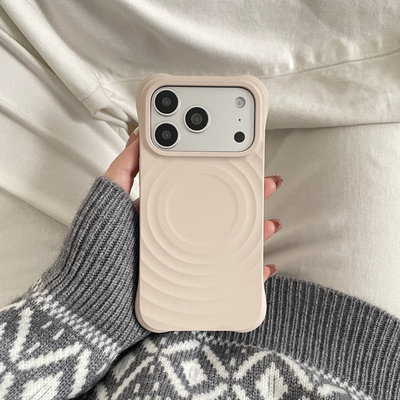 磁吸砾石白波漾壳适用苹果iphone17promax手机壳16/15/14/13