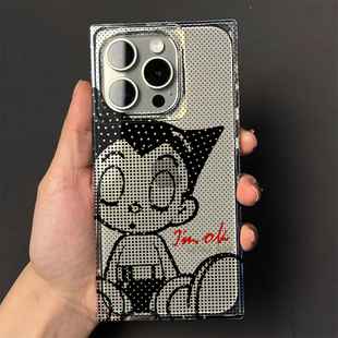像素木木适用苹果16手机壳大孔iPhone16promax高级感个性13/14新款冰晶方块情侣15pro防摔保护16promax超火