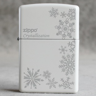 zipp煤油ziopp打火機ziip白啞漆單面雕刻雪花 zippo芝寶zoop正版