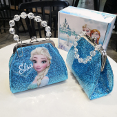 冰雪奇缘艾莎手提包公主斜挎包女童链条包时尚 拎包迷你零钱包礼物