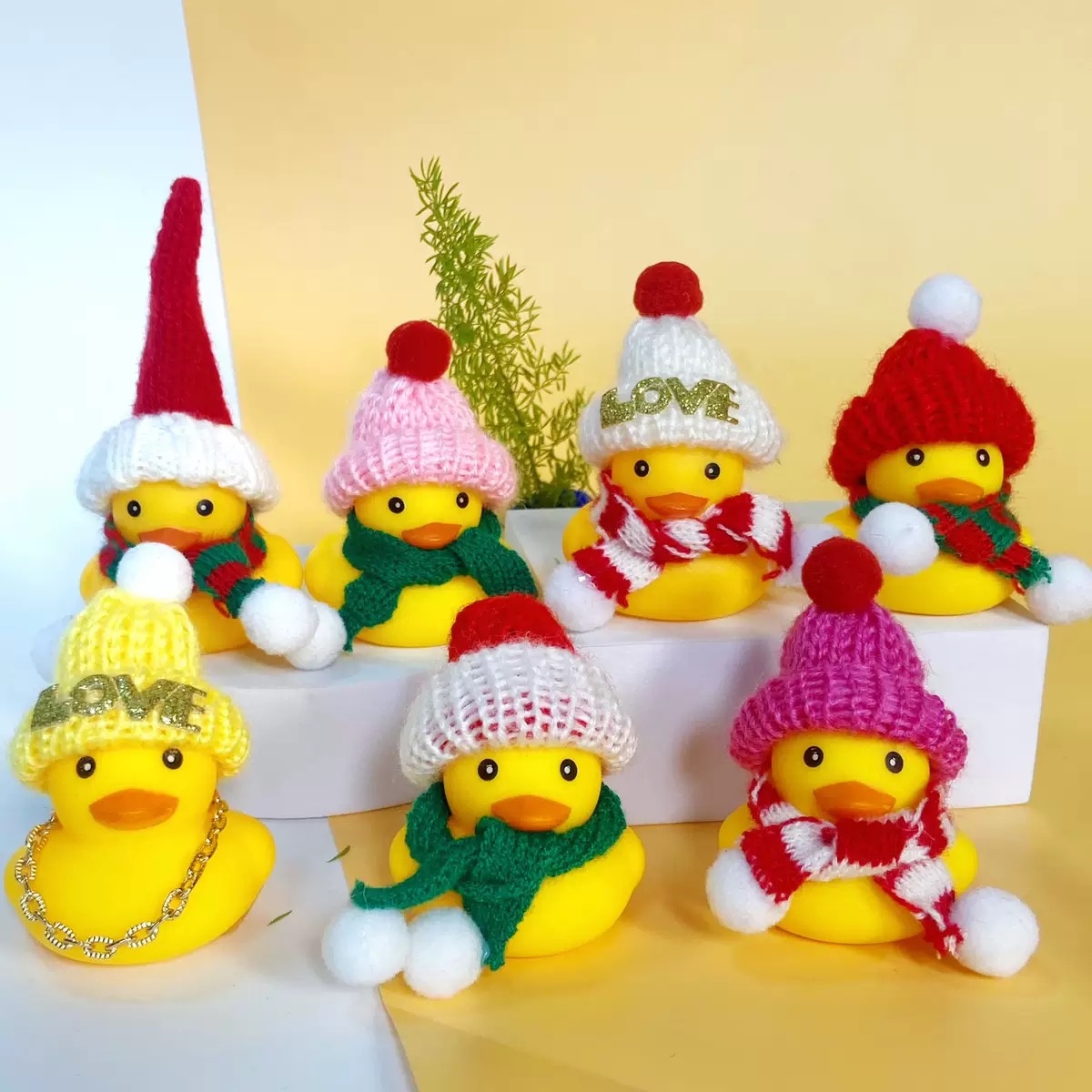 林里小黄鸭配饰圣诞围巾帽子项链裙子配件迷你娃衣diy饰品