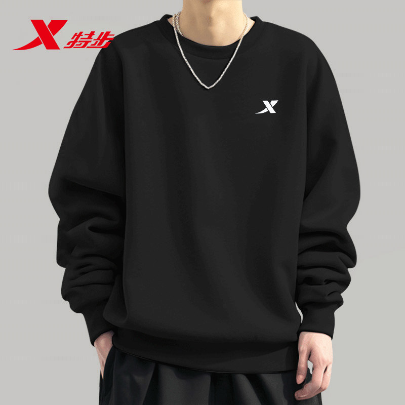 特步卫衣男2026新款冬季休闲卫衣保暖圆领套头长袖秋冬运动上衣男,运动服/休闲服装,运动卫衣/套头衫,淘宝优惠券,粉丝福利购,淘宝优惠卷