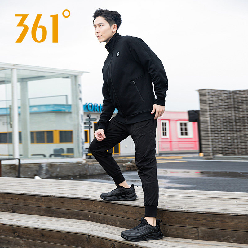 361度男装冬季新款黑色保暖加绒运动外套修身针织综合训练外套,运动服/休闲服装,运动茄克/外套,淘宝优惠券,粉丝福利购,淘宝优惠卷