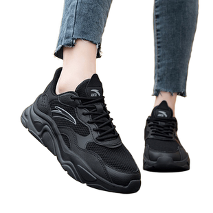 安踏女鞋休闲鞋2026新款夏季透气网面鞋黑色小千禧老爹鞋运动鞋女